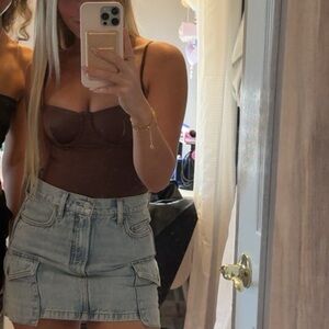 Edikted brown bustier bodysuit